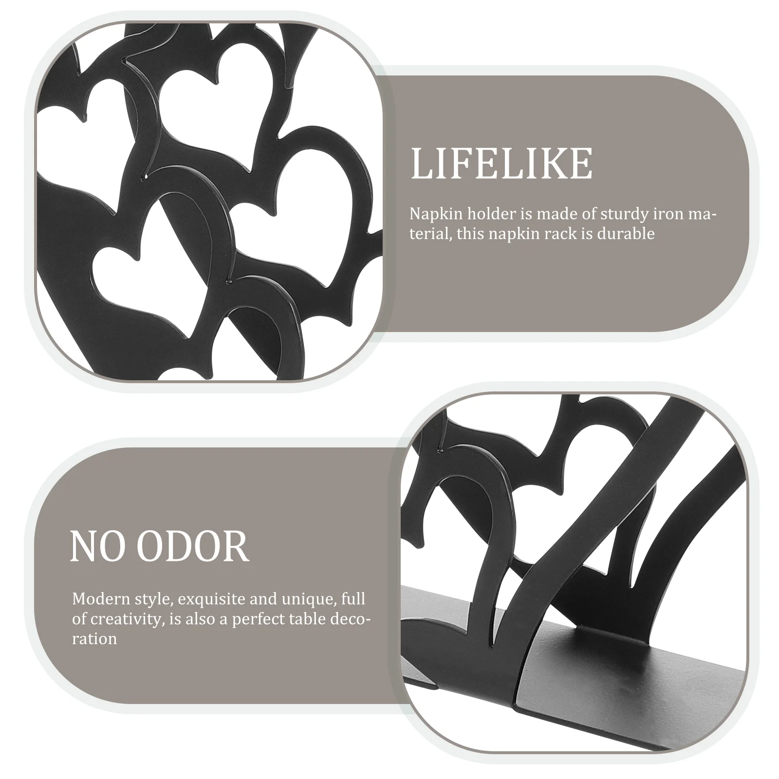 Napkin Holderative Metal Tissue Holder Vertical Napkin Holder Heart Shape Napkin Storage Stand Delicate Reusable Paper Stand