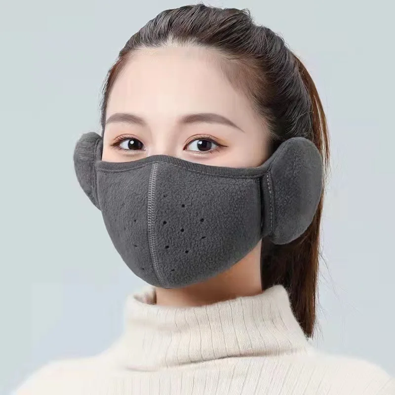 Outdoor Windproof 2-in-1 Earmuffs Winter Earmuffs Unisex Breathable Holes Mask Cold-Proof Thermal Mask Outdoor Riding Ear Muff