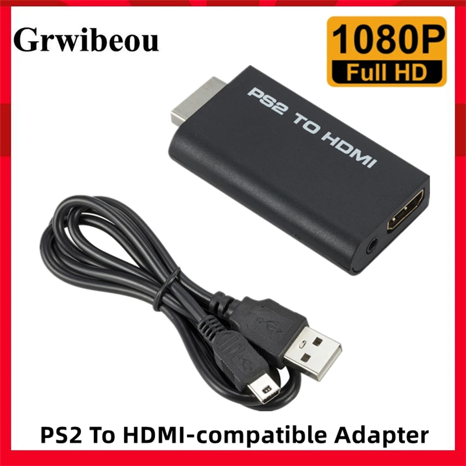 Full HD 1080P PS2 To HDMI-compatible Adapter Converter 3.5mm Audio For PC HDTV Monitor PS2 To HDMI-compatible Converter Adapter