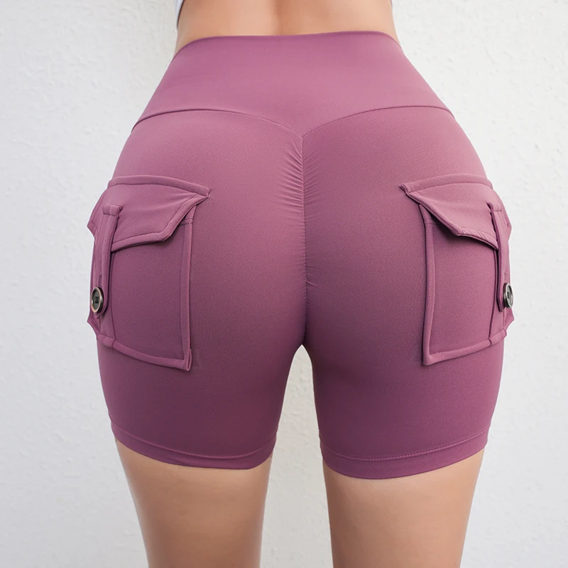 Shorts de fitness trois-quarts pour femmes, pêche, exercice, pantalon cargo, poche sèche à l'air, yoga, levage serré, été