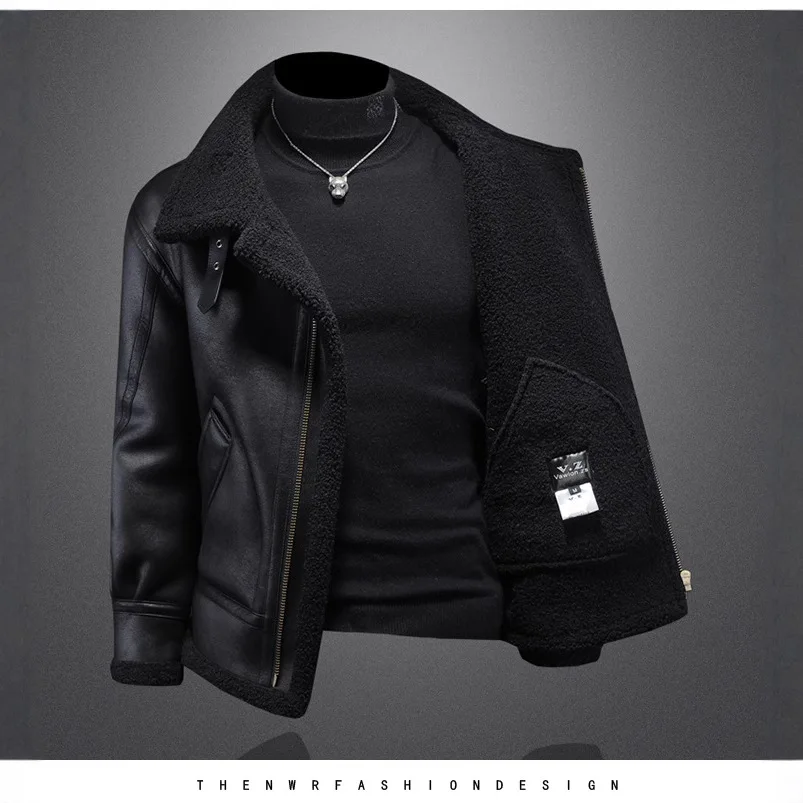 2024 Autumn/Winter New Large Suede Fur Integrated Casual Jacket for Men with Thickened Velvet and Slimming Fashion Coat