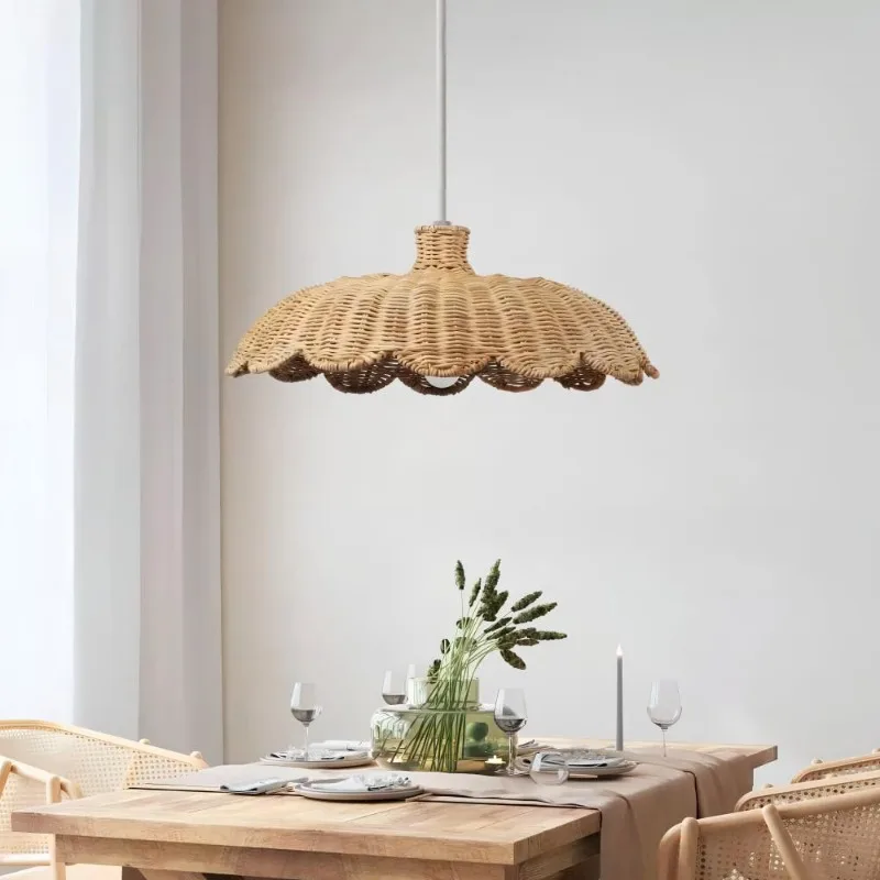 Handmade Weave Pendant Light Bedroom Restaurant Bar Counter Coffee Shop Homestay Zen Tea Room Retro Natural Rattan Hanging Lamps