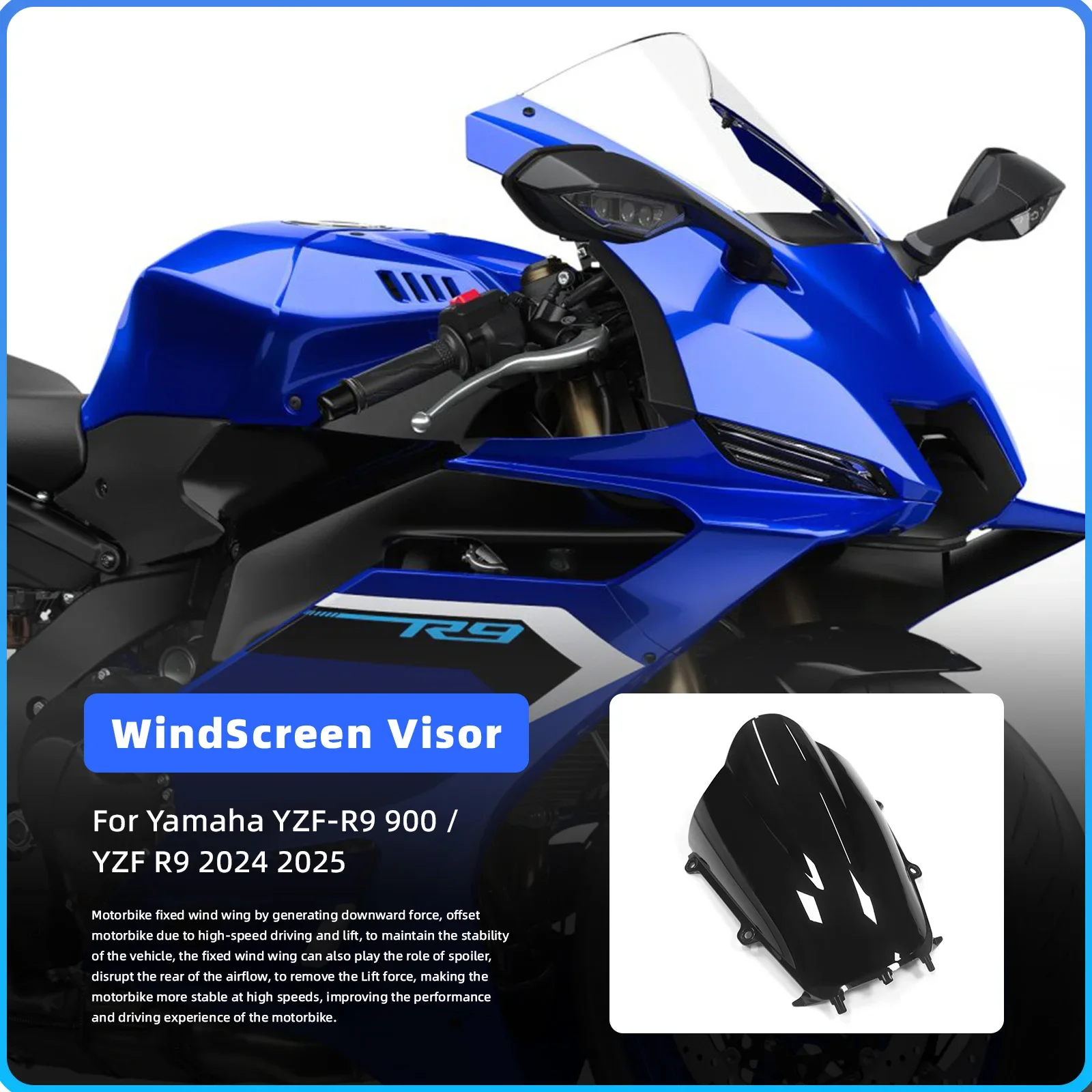 For Yamaha YZF-R9 R9 2025-2026 motorcycle double bubble front windshield wind deflector fairing windproof accessories