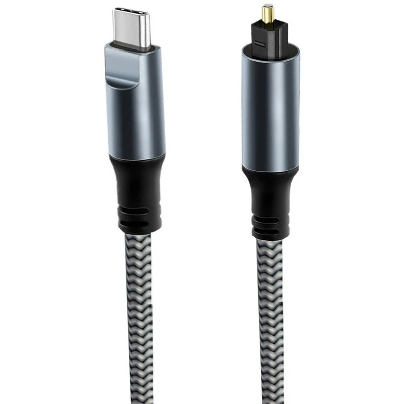 Braided USB C To Optical Audio Cable Type-C To Toslink Optical Cable Supports Digital Audio Output