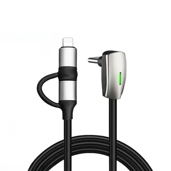 סוג usb c כבל טעינה מהיר עבור tesla דגם 3 דגם y 60w סוג-c 27w ברקים טלפון טעינת סיליקון נוזלי שדרוג סיליקון