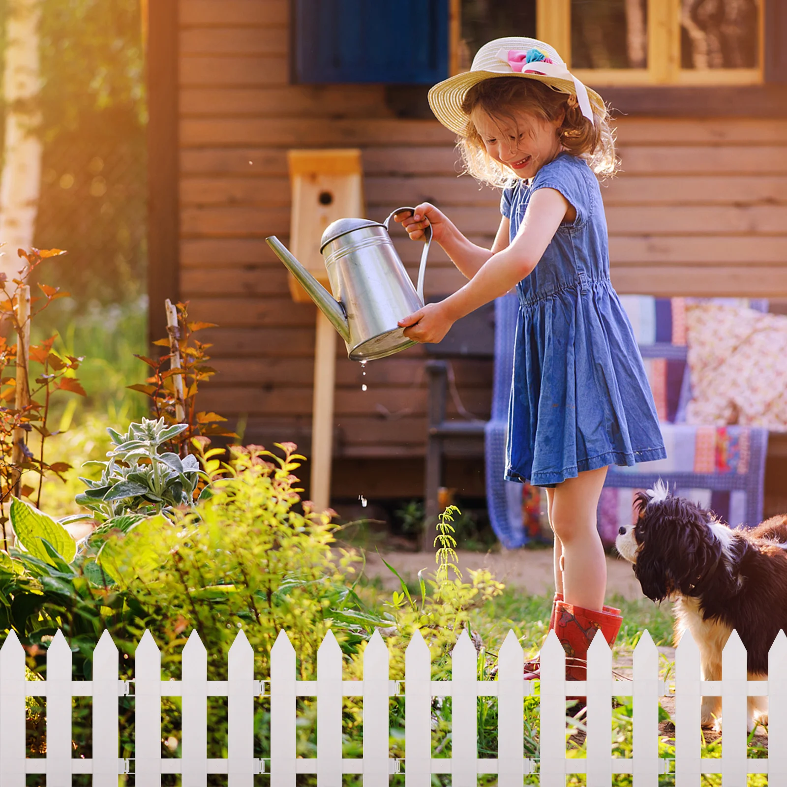 

2 set Edging Fencing Plastic Lawn Border For Outdoor Use Lightweight Flower Bed Divider Garden Decorative Fencing Garden