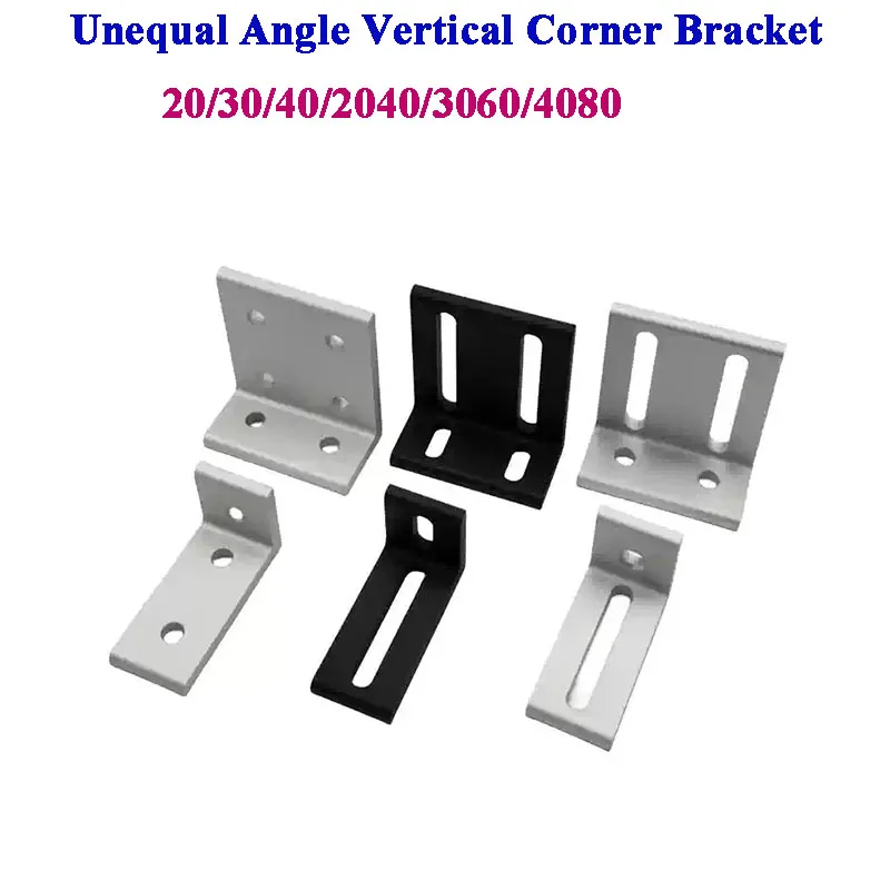 2PCS 2020 3030 4040 Aluminum Profile Vertical Angle Adjustable Connection Unequal Corner 90 Degree Right Angle Connection Fixed