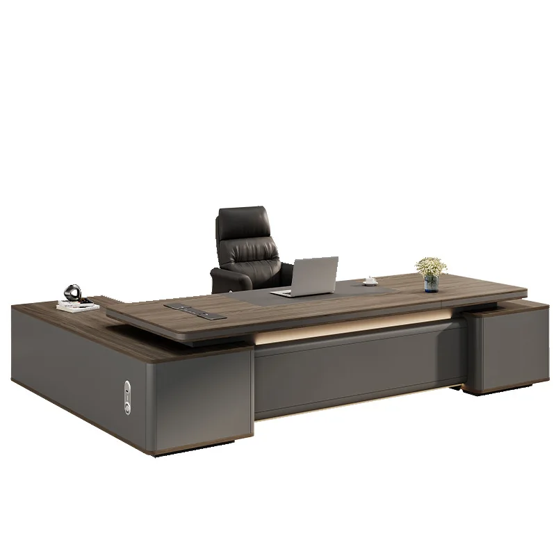 

Light luxury boss desk high sense office manager desk and chair combination simple modern president desk furniture