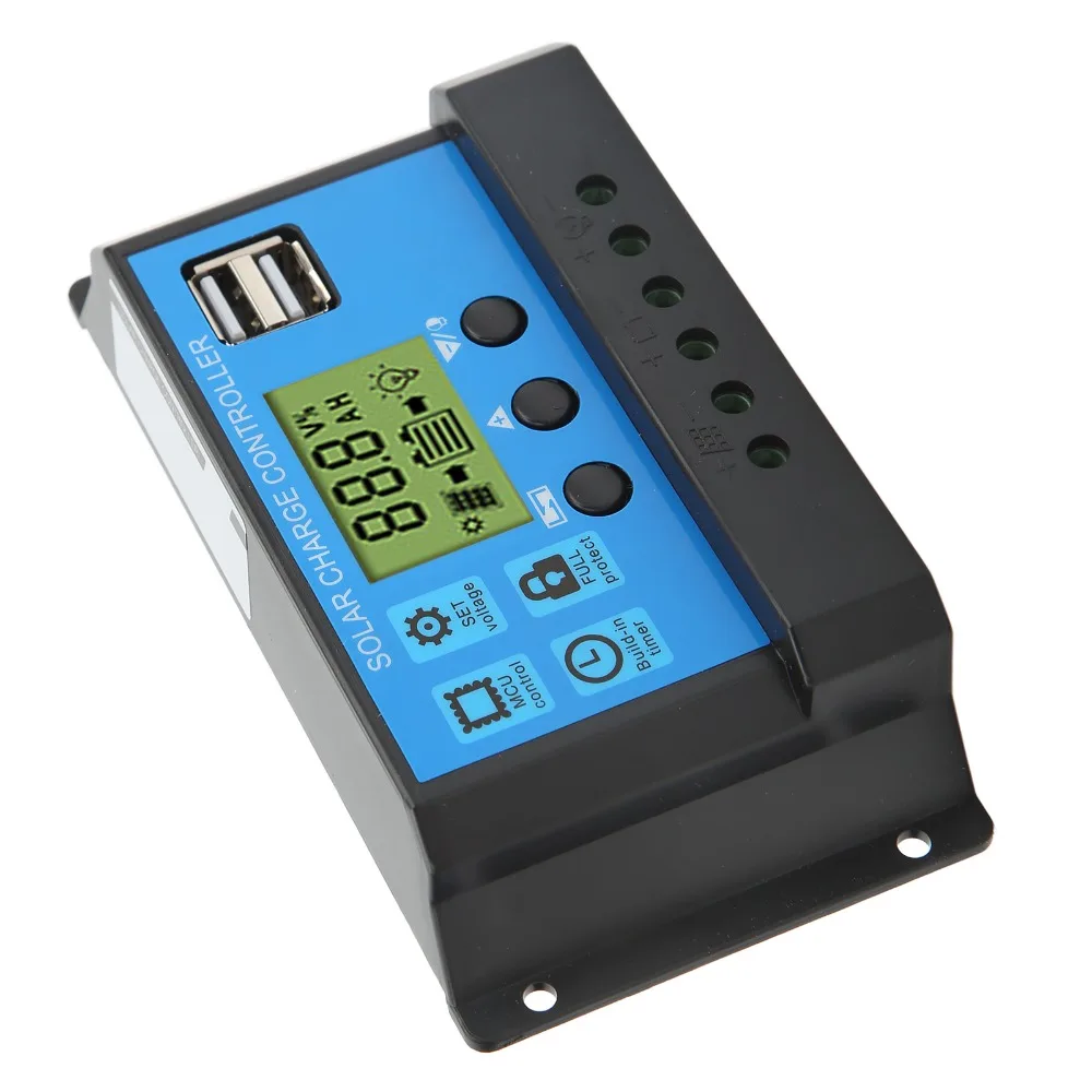 

10 A/20 A Solar Charge Controller 12V/24V LCD Display Solar Panel Regulator Dual USB Port PWM Controller Solar Panel System