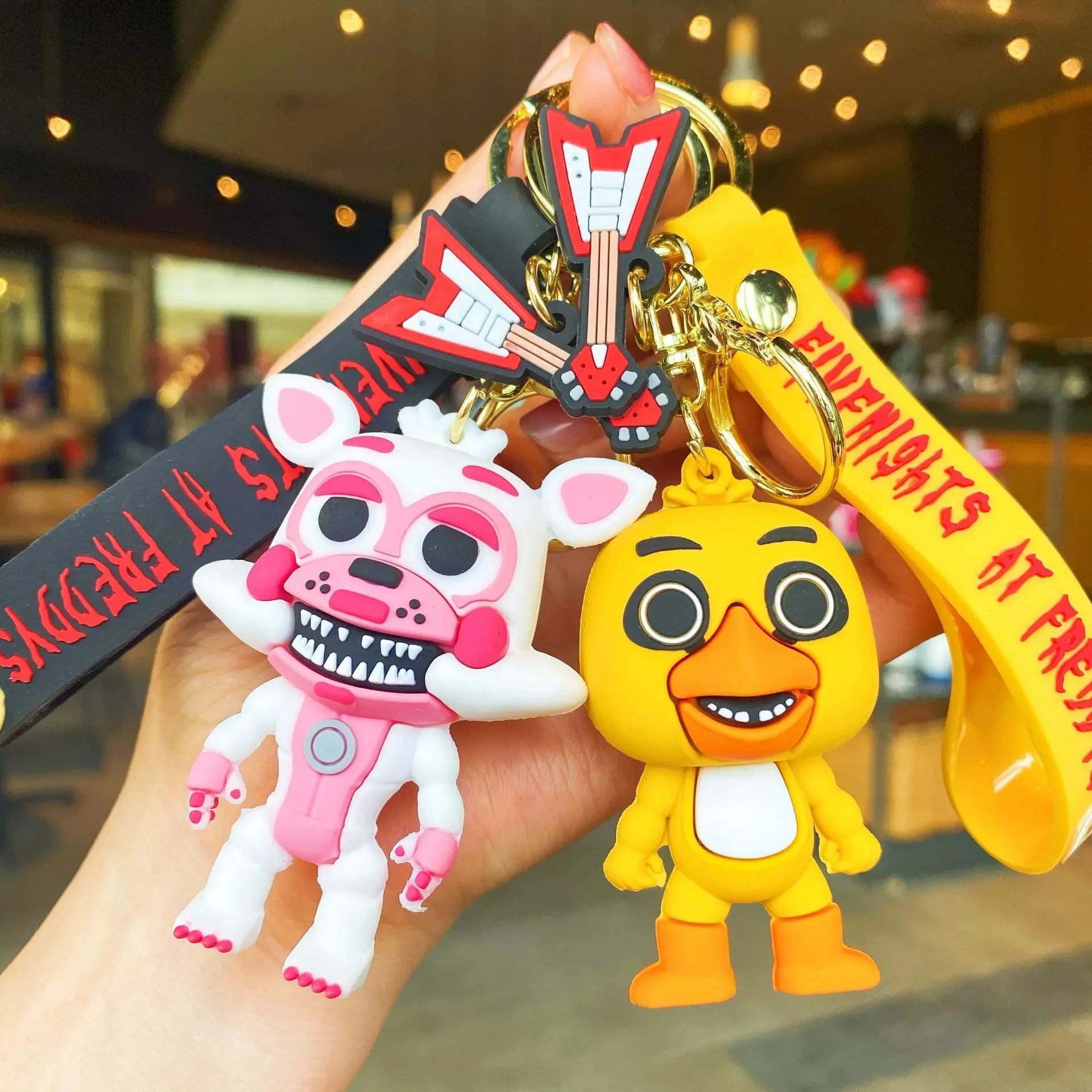 Wholesale Cartoon Game Action Figure FNAF Freddy's Fazbear Bear Doll Model Toy Five Nights Freddy Keychain For Gift