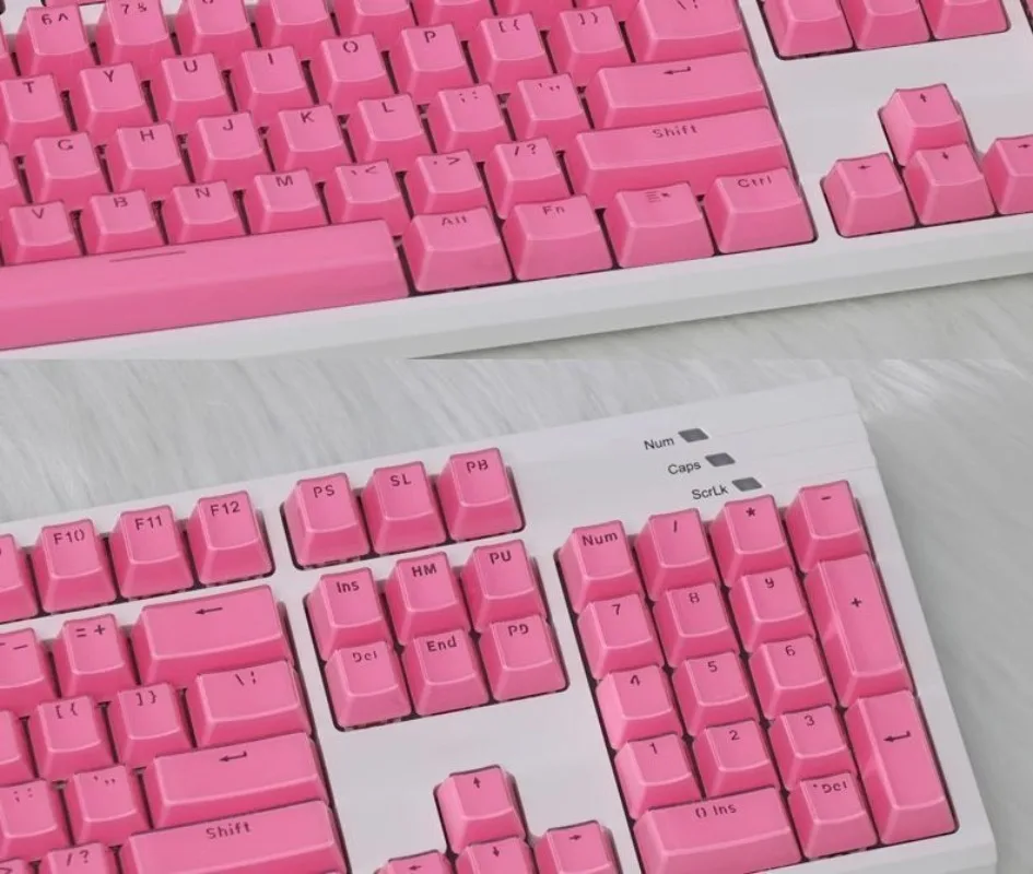 OEM PBT Keycaps DE FR ES KR EN RU Abnt2 Thai Keycap Crystal character translucent jelly closed two-color For Mechanical Keyboard view 4