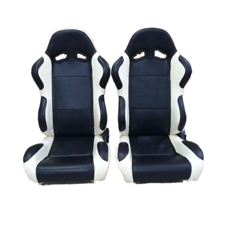 

Black Center/White PVC Leather Type Used Racing Seat Base/Universal Double Slider Race Bucket Seat