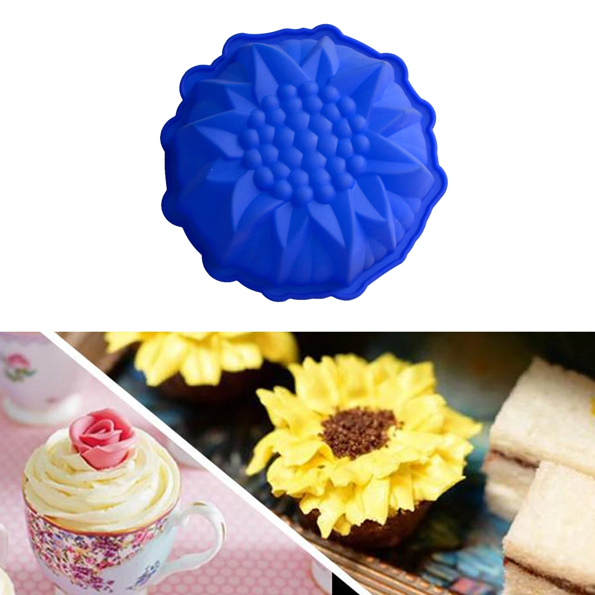 

Sunflower Round Silicone Cake Mold Nonstick Flexible Oven Microwave Baking Tray DIY Bread Loaf Baking Molds Silicone