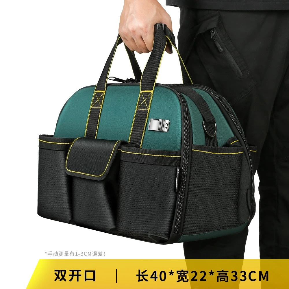 

40-22-32 см набор инструментов большой емкости с двойным отверстием, сумка для ручных инструментов, утолщенный износостойкий комплект для ремонта аппаратных инструментов на плечо