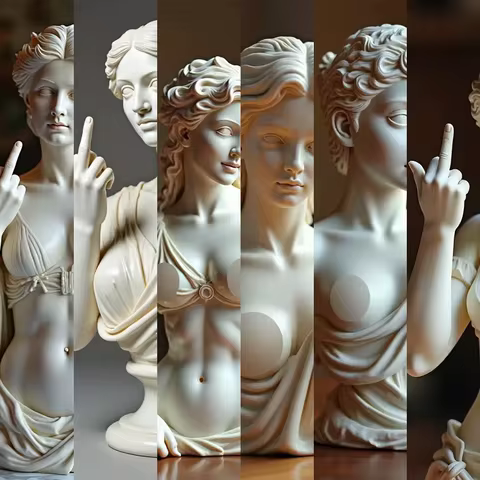 Funny Statue Of Vienna Goddess Funny Goddess Statue 3D Resin Craft Ornaments Unique Design Cultural Symbol Office Home Decor 1PC