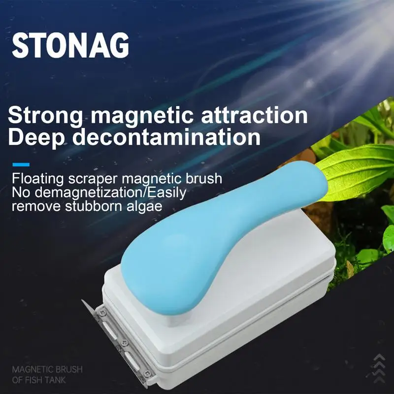 Portable Fish Tank Glass Scraper Cleaner Floating Aquarium Cleaner Super Magnetic Clean Brush Aquarium Cleaning Tools