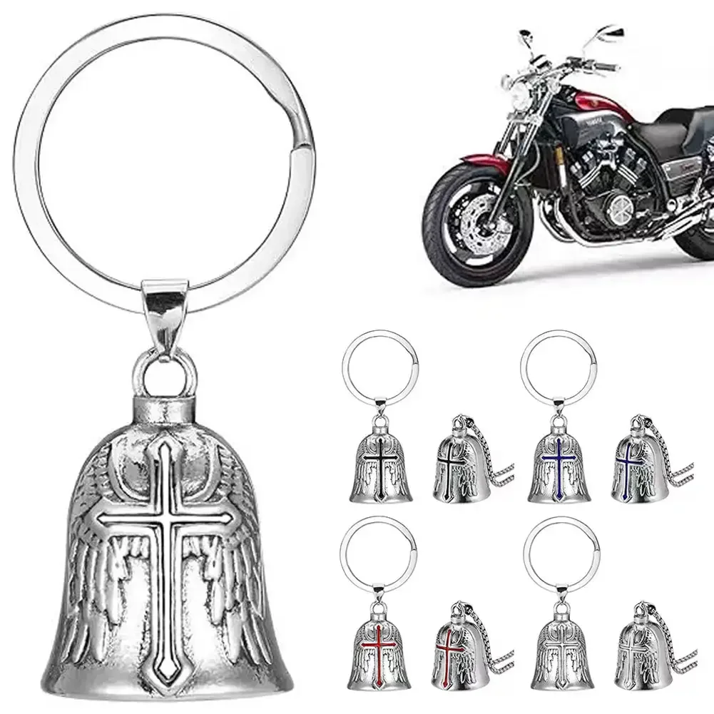 دراجة نارية الصليب الأحمر الجارديان حلقات المفاتيح أجنحة الملاك المفاتيح الرجال السائق متسابق طرد الأرواح المفاتيح تميمة محظوظ تميمة هدية