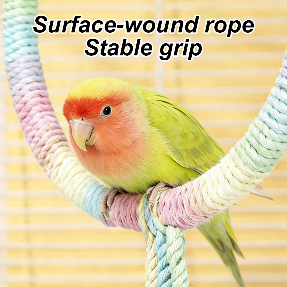 Juguete columpio anillo cuerda colorido para periquitos loros pájaros - imagen 3