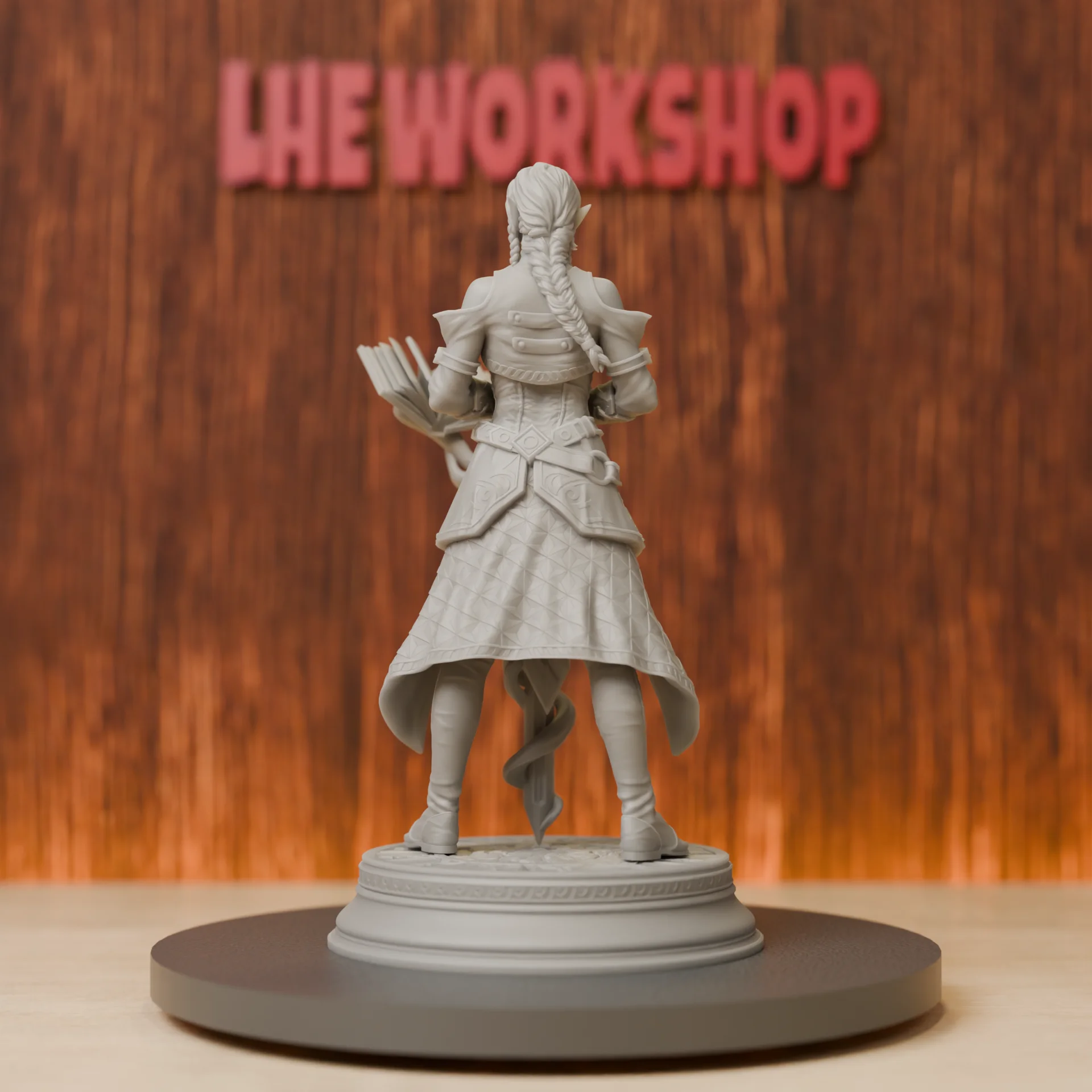 Elf Female Battlemage Miniatures | 28mm-75mm | Resin 3D Printed DND Pathfinder Mini | Unpainted Grey