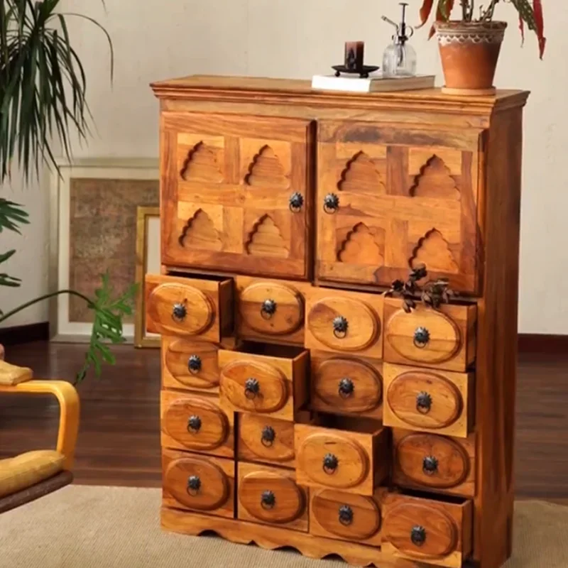 

Retro Style Solid Wood Medicine Storage Organizer Miji Style Sideboard Cabinet