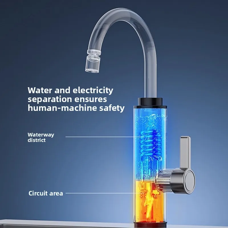Rubinetto scaldabagno elettrico istantaneo, rubinetto per riscaldamento rapido in acciaio inossidabile 304 con controllo costante della temperatura per cucina