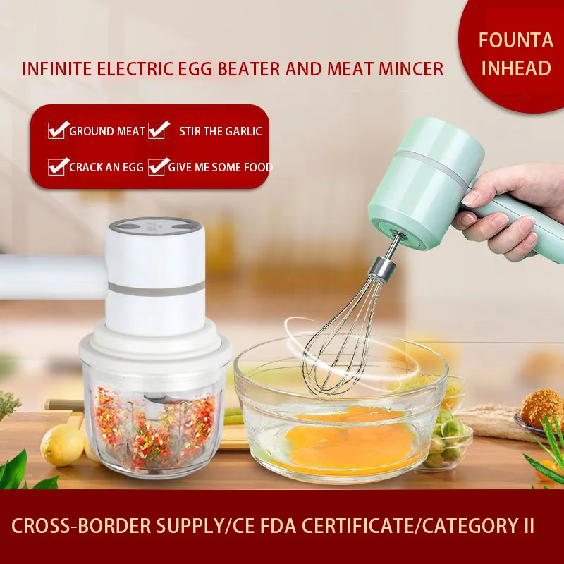 Wireless Portable Electric Garlic Pounding Machine Egg Beater 3 Speeds USB Charging Meat Vegetable Masher Machine Kitchen Tools