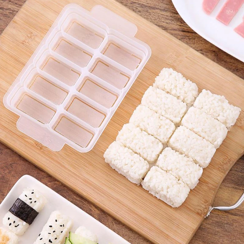 

10grids Rice Ball Set Mini Square Sushi Roll Mold Bento Press Mold Food Diy Tools Restaurant Kitchen Accessories With Rice Spoon