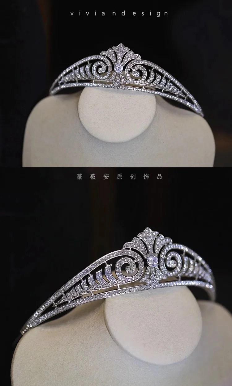 CC Vintage Crown Women Hair Accessories Bridal Headbands Engagement Jewelry Crystal Tiaras and Crowns Coronets Headdress HS46