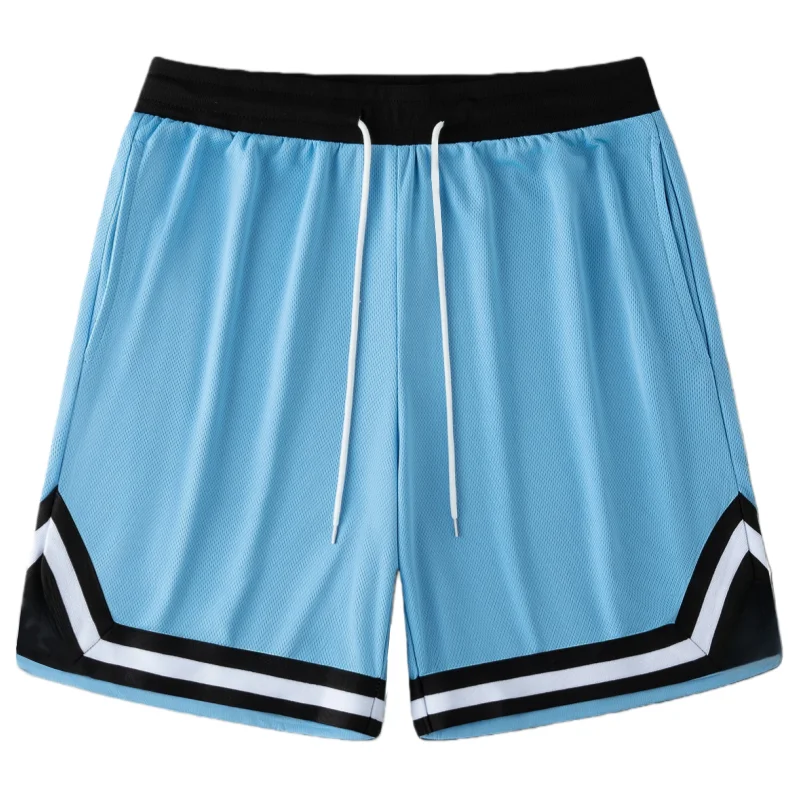 

Летние высококачественные однотонные полосатые мужские быстросохнущие шорты для тренировок, фитнеса, баскетбола, бега, плавания, мото, свободные, большие