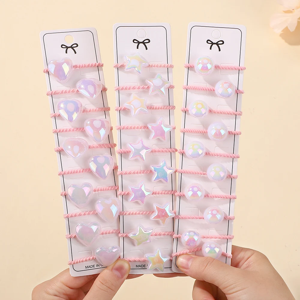 10 قطعة/المجموعة الكرتون الطفل العصابات الشعر لطيف ستار القلب كرة مستديرة العلاقات الشعر الأربطة المطاطية المرنة الفتيات الاطفال أغطية الرأس الجديدة اكسسوارات #1