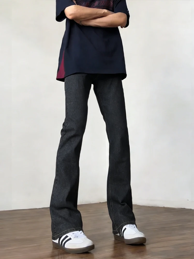 

Original Color Straight Leg American Sle Jeans Men's Slim Fit Cleanfit Trendy High Street Micro Flare Knife Pants