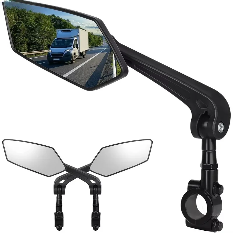 

Scratch-resistant glass lens Adjustable rotatable safety bicycle rearview mirror