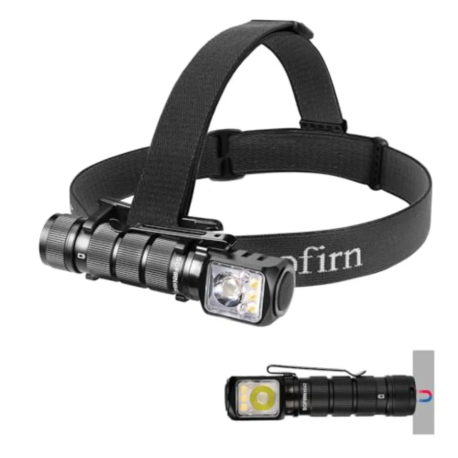

Rechargeable Headlamp HS42 with Red Light Mode Dual Clip 2100 Lumen Ultra Bright LED Headlamp Type C Charging Port IP66 Waterpr