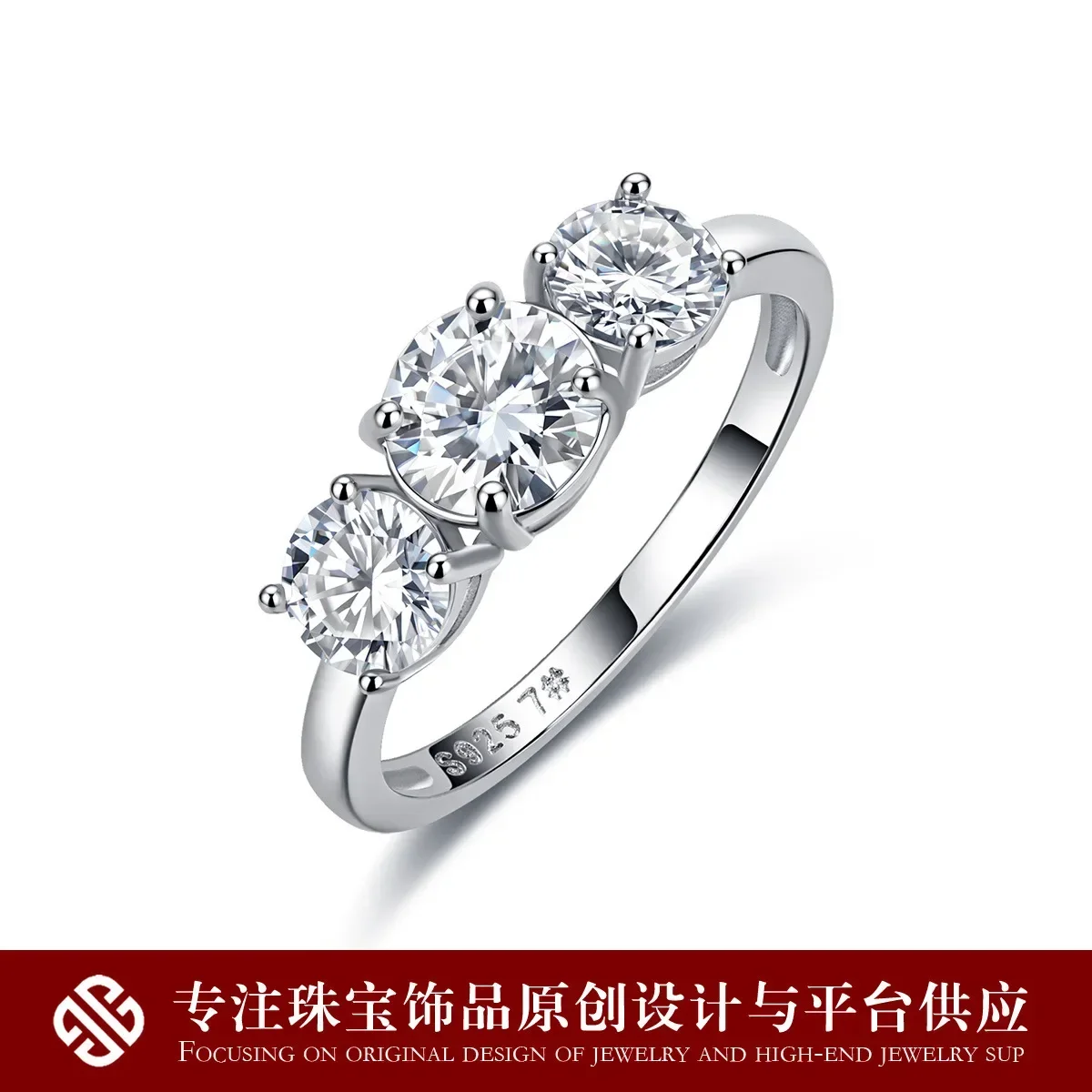 925 Sterling Silver Moissanite Band Ring for Women • Closed Design • White Gold Plated • Rose Gold Plated • Yellow Gold Plated •