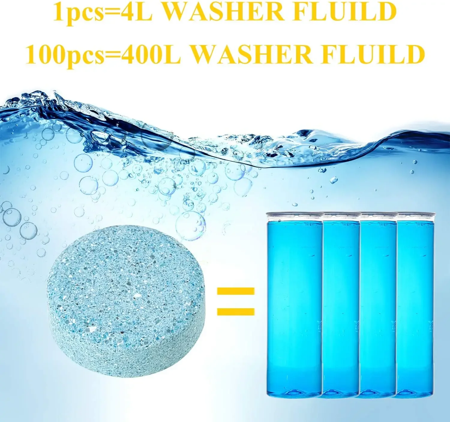 Windshield Glass Concentrated Washer Tablets Solid Car Effervescent Tablets Glass Solid Wiper Cleaning Tablets fo