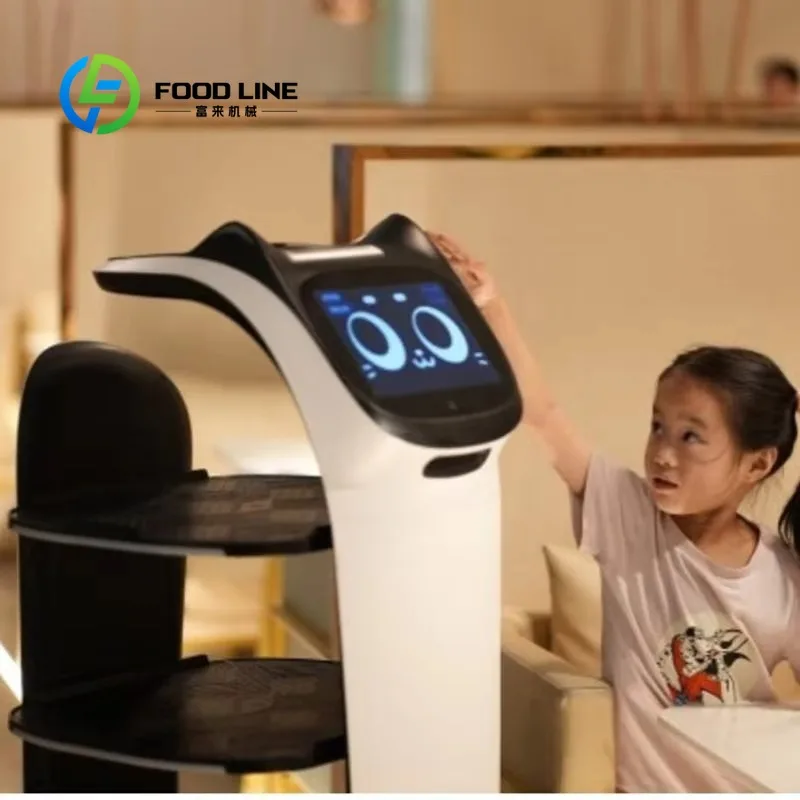 Customize Autonomous Delivery Robot Large Screen 40kg Payload Laser Navigation Auto Charge for RestaurantsCoffee Shops Fast Food