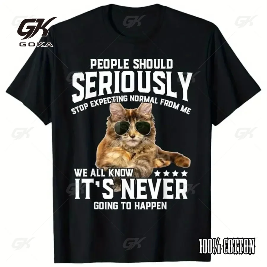 Funny Sarcastic Cat Graphic T-Shirt 