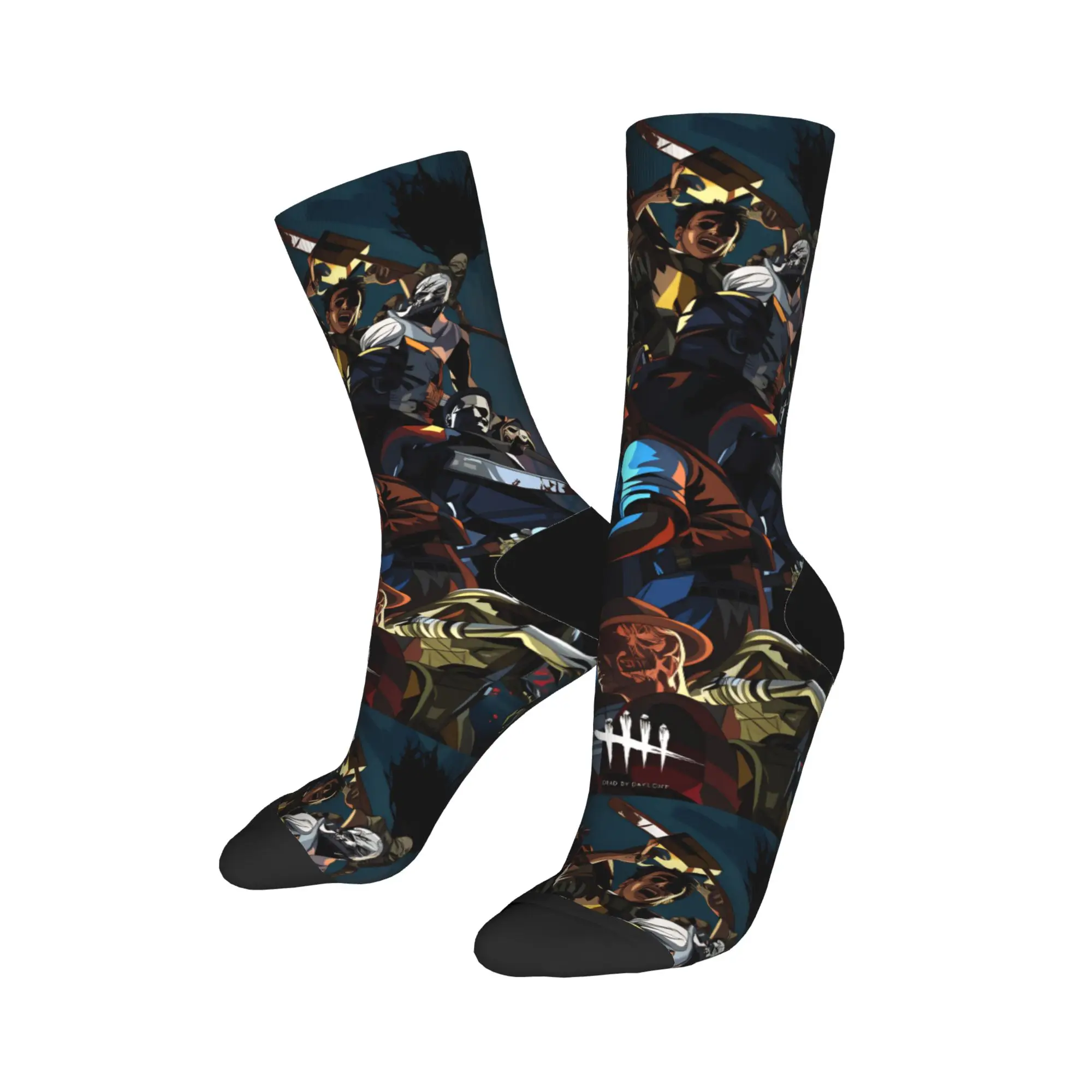 Jeu d-deads-by-d-daylight bas motif chaussettes de loisirs automne chaussettes antidérapantes unisexe hommes course sport chaussettes souples