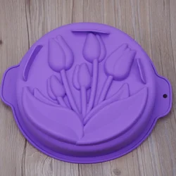 Silicone Big Cake Molds Flower Crown Shape Bakeware Baking Tools 3D Bread Pastry Mould Pizza Candy Mold for Ice mold Cookie