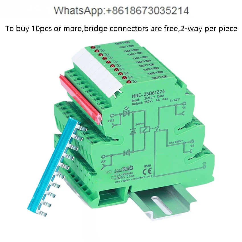 

10pcs MRC-25D61Z24 Coil 24VDC Mini PLC Programmmable Interface Module Relay Board 6A 250AC/DC Voltage Electromagnet Relay Switch