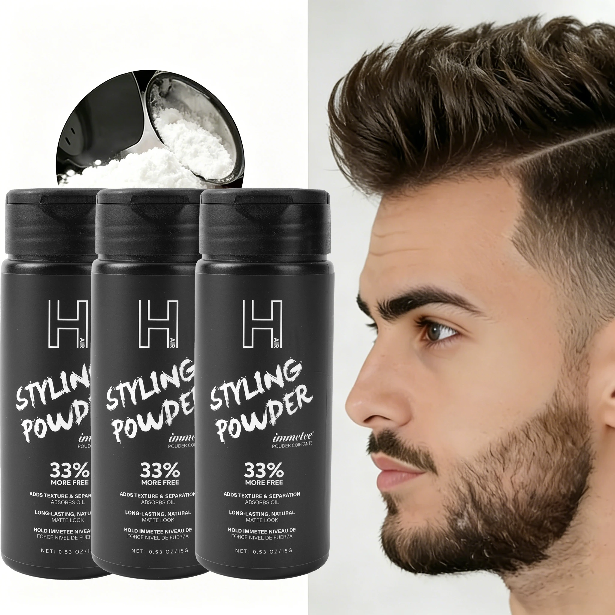 3pcs Volumizing Hair Powder Long-Lasting Oil Control Fluffy Hair Powder Increase Hair Volume Enhancing Styling