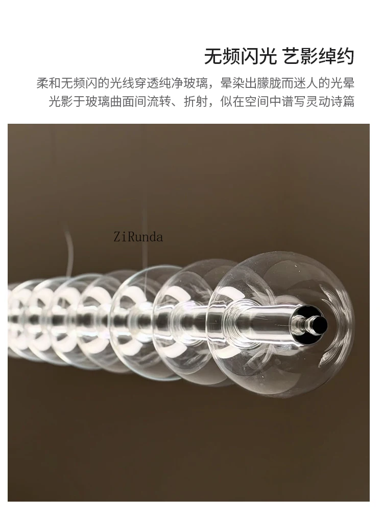 Italian modern restaurant chandelier creative studio study glass bubble lamp