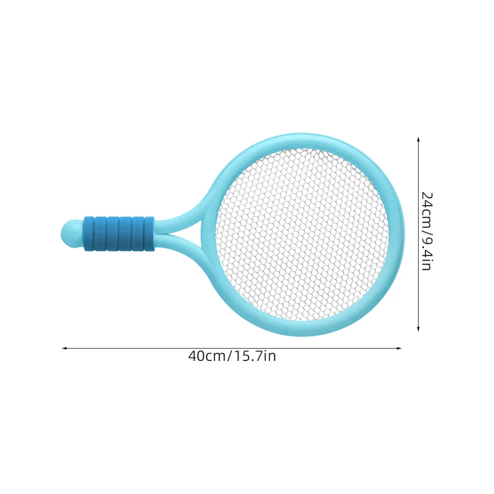 1 مجموعة الأطفال مضرب تنس الريشة مجموعة واقعية محاكاة الأخدود الملمس عدم الانزلاق قبضة لمتعة اللياقة البدنية في الهواء الطلق #6