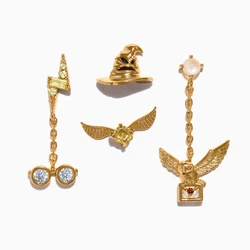 MIGGA 4pcs Cubic Zircon Paved Cartoon Stud Earrings Set Gold Color Plated CZ Stone Women Girls Jewelry