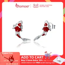 Red Fish Enamel Stud Earrings #2