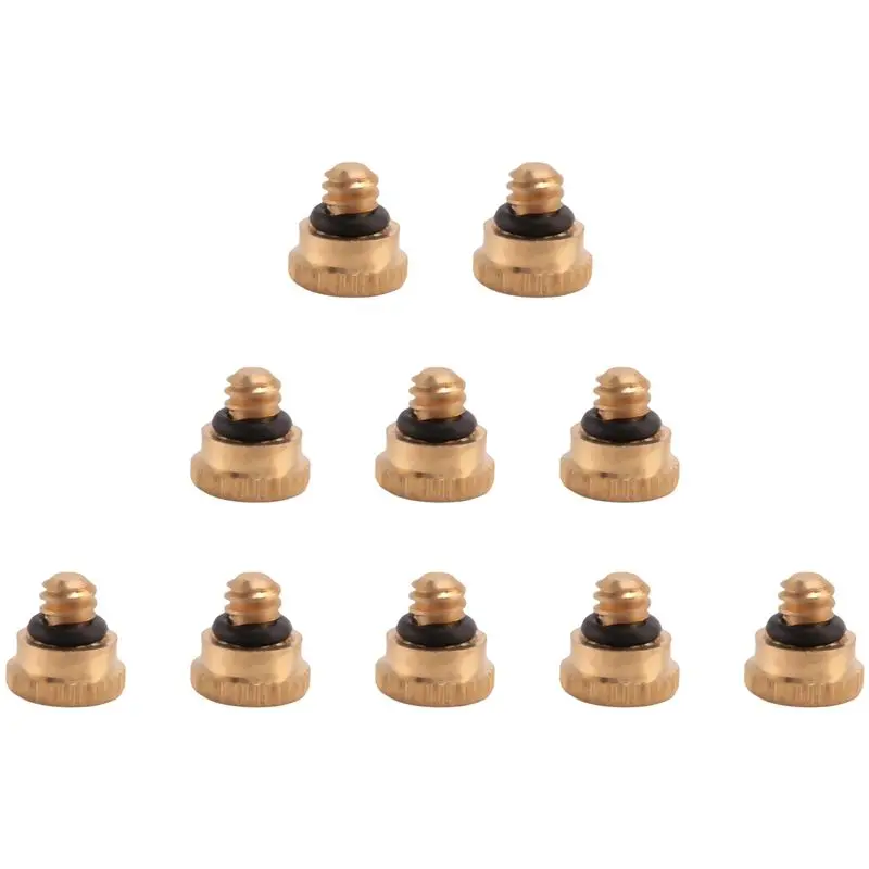 10PCS 10/24 Screw Thread Brass Misting Nozzle Plug Low Pressure Atomizing Mist Nozzle For Outdoor Cooling System-AT36