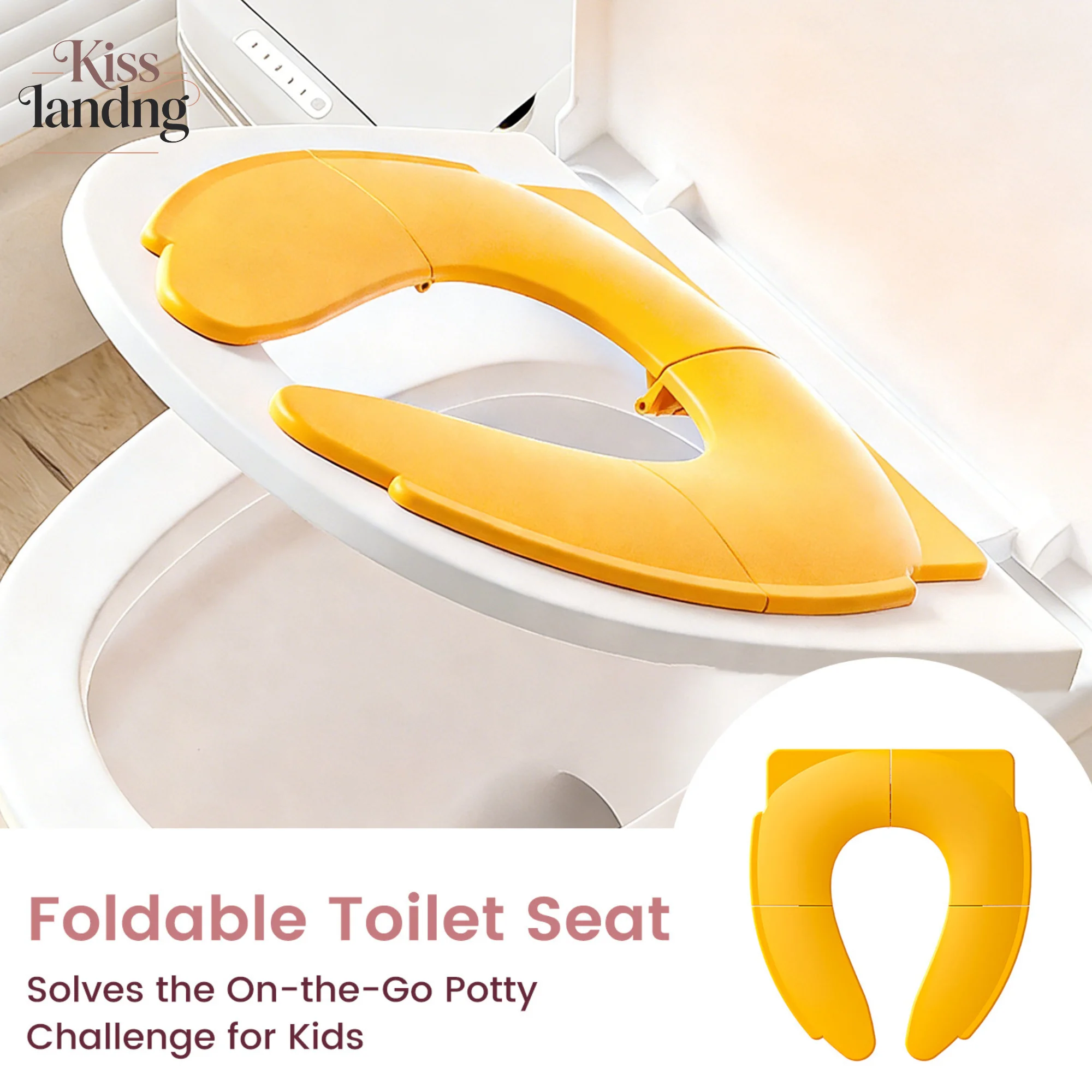 Baby Folding Toilet Training Seat Portable Travel Potty Seat Pad Urine Assistant Cushion for Toddlers