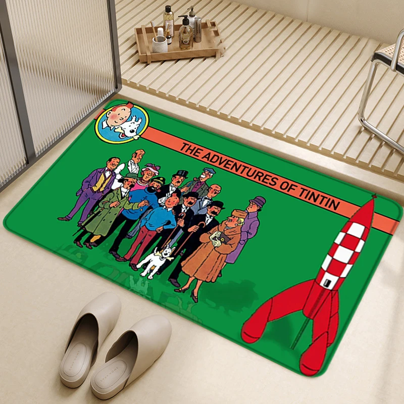 Cartoon Room Rugs Comic Foot Carpets Entrance Doormat Tintins Bathroom Rug Floor Mats Anti Slip Mat Home Kitchen Hallway Decor