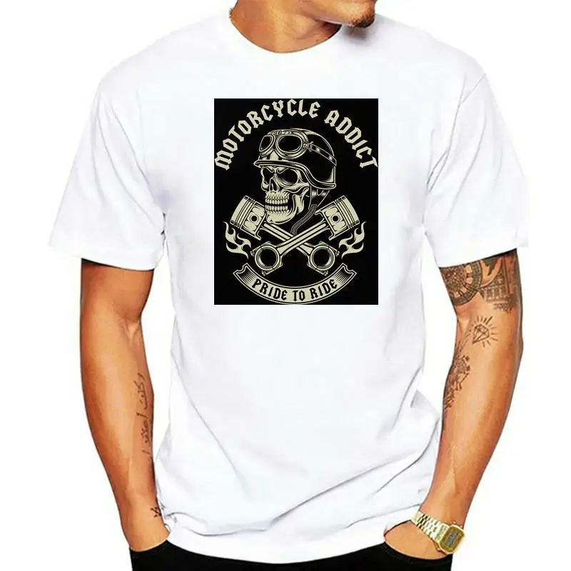 Motorcycle Addict Biker Chopper Bobber Motard Motorrad Summer 2022 Short Sleeve Plus Size Print Men T Shirt Summer Army T Shirt