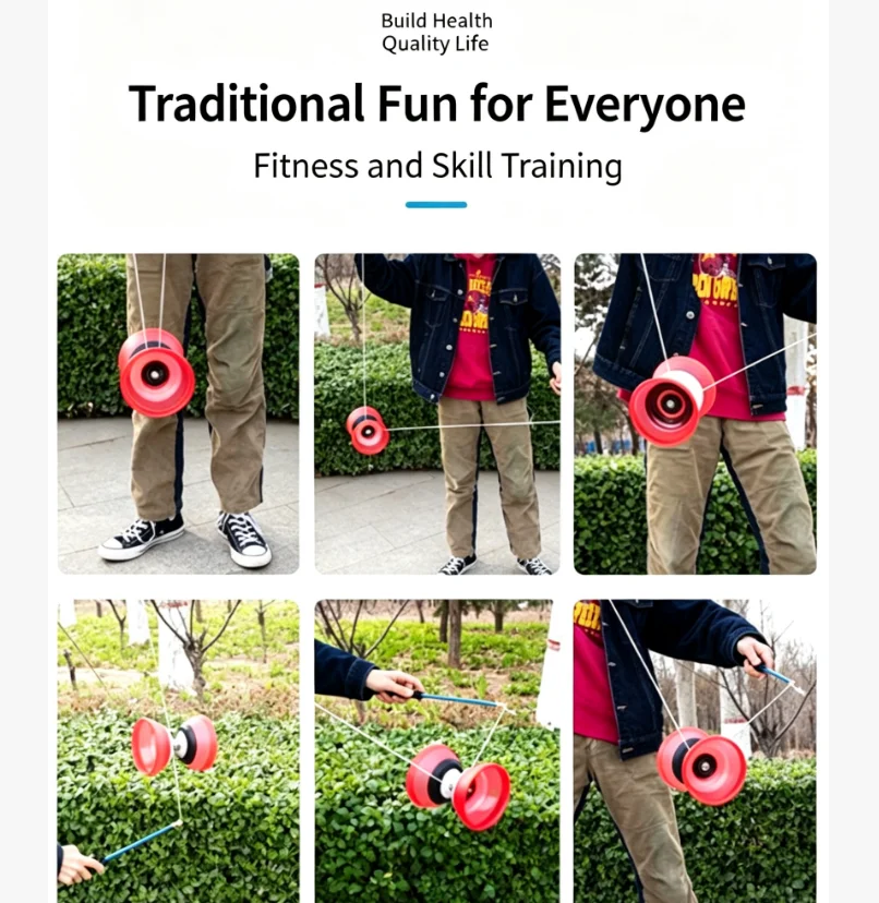 Portable Yoyo Diabolo Set, Fitness Agility Exercise Gear for Adults Kids & Elderly, Indoor Outdoor Use